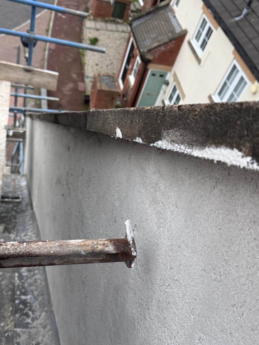 Completed damp proofing and plastering project showing quality workmanship